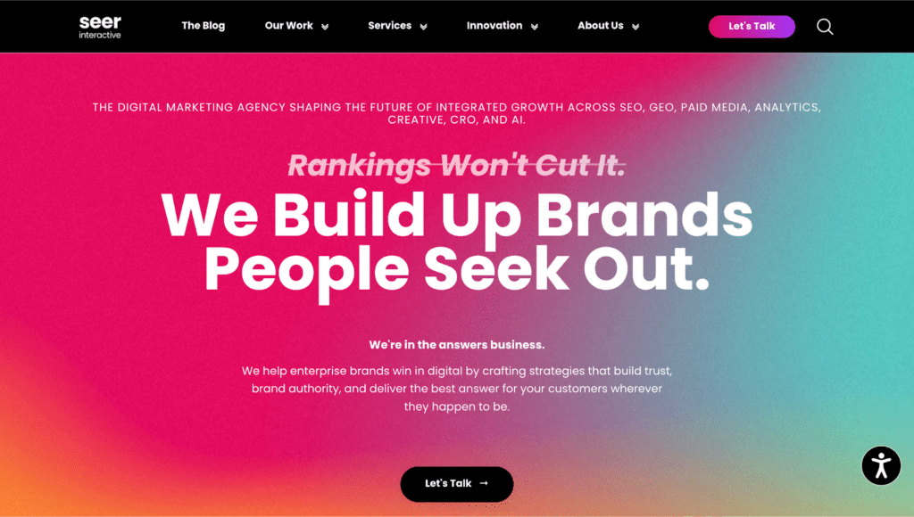 Seer Interactive Hompage