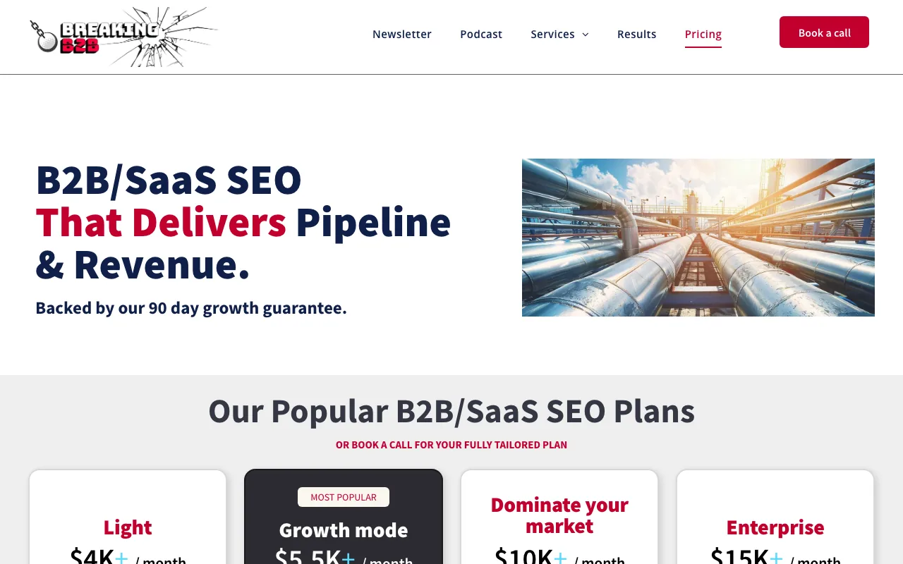 Breaking B2B pricing screenshot — service packages and plans captured May 2026