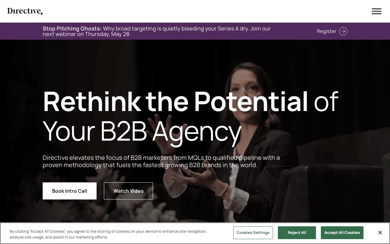 Directive Consulting homepage screenshot — B2B marketing agency