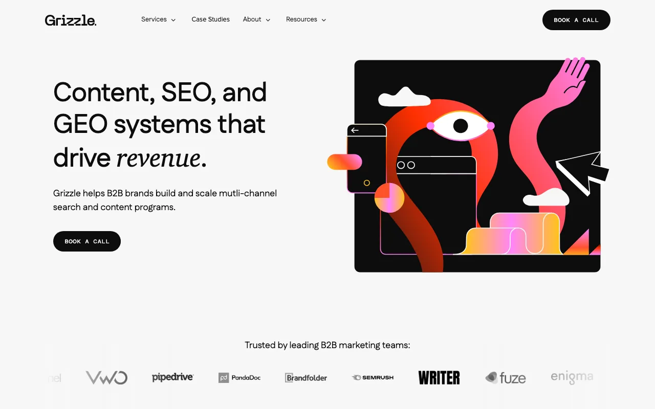 Grizzle homepage screenshot — B2B marketing agency