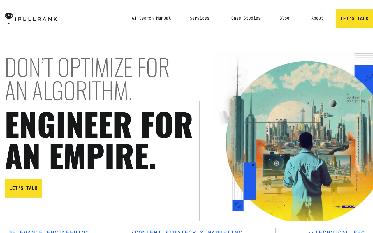 iPullRank homepage screenshot — B2B marketing agency