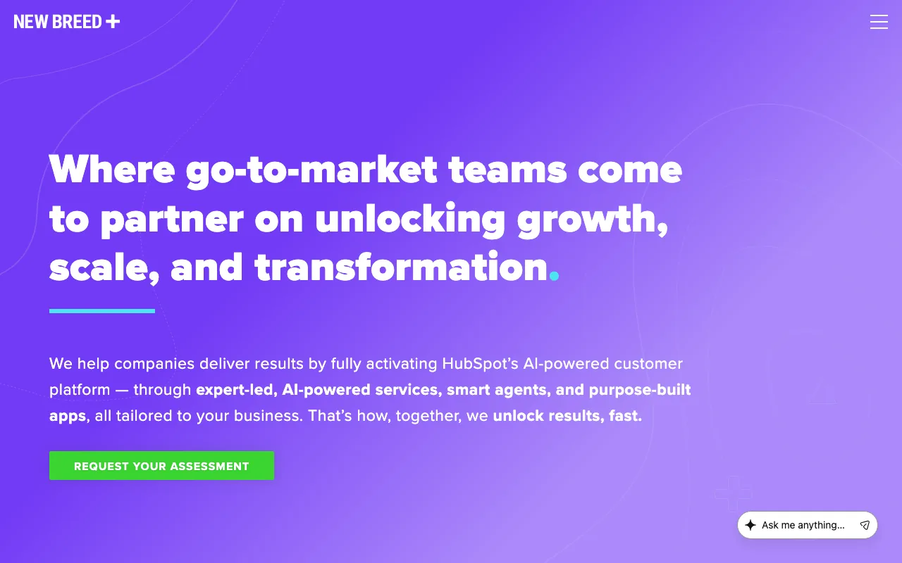 New Breed homepage screenshot — B2B marketing agency