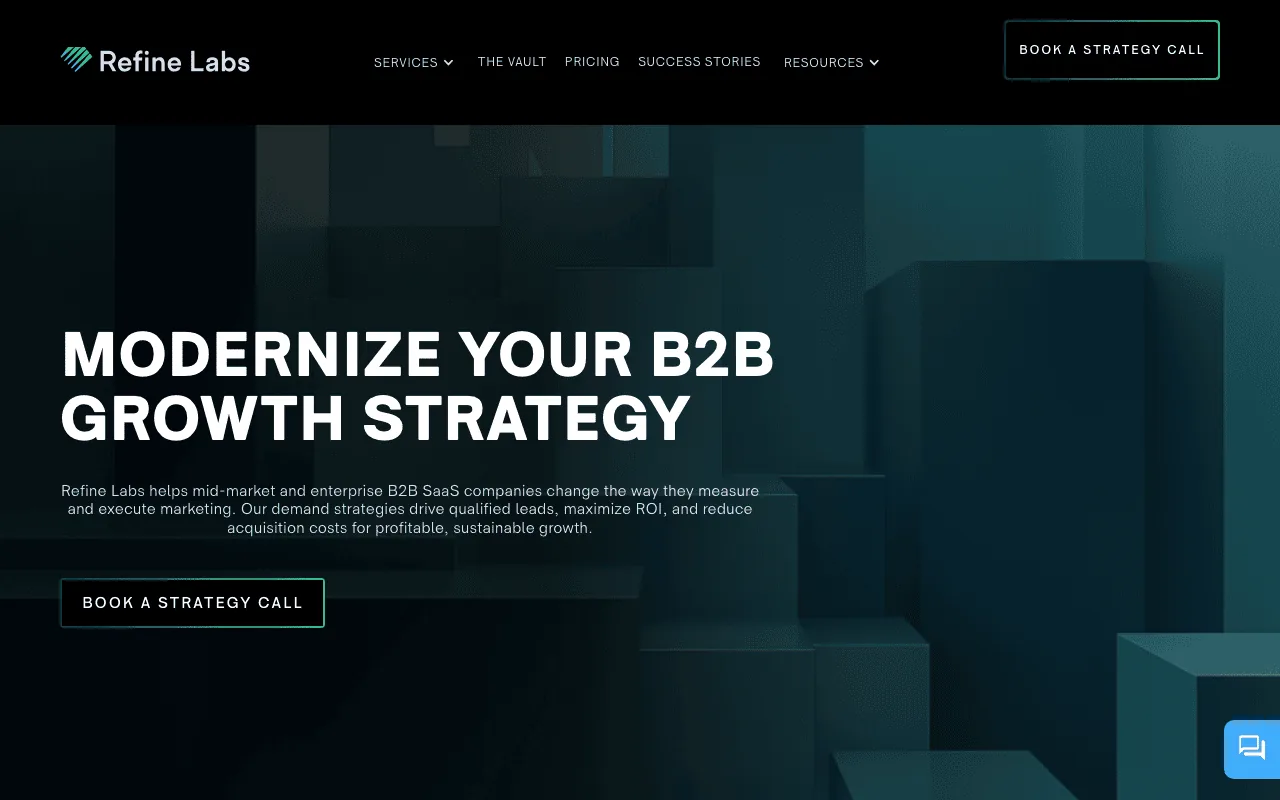 Refine Labs homepage screenshot — B2B marketing agency