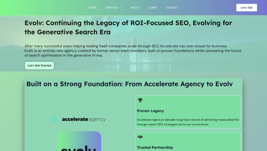 Accelerate Agency Homepage