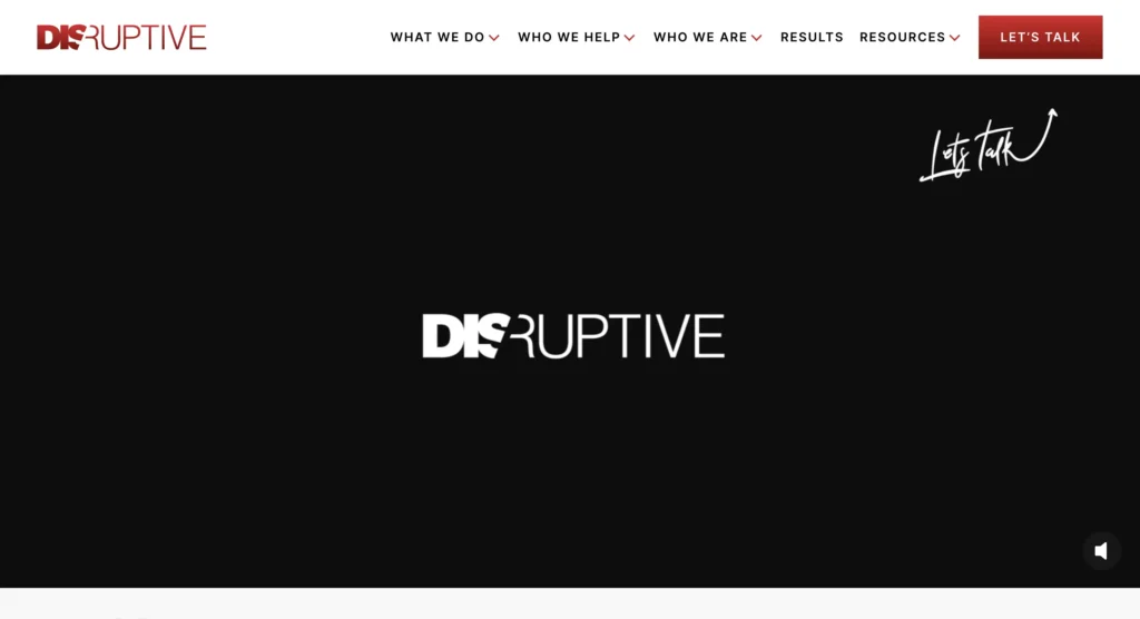 Disruptive Homepage