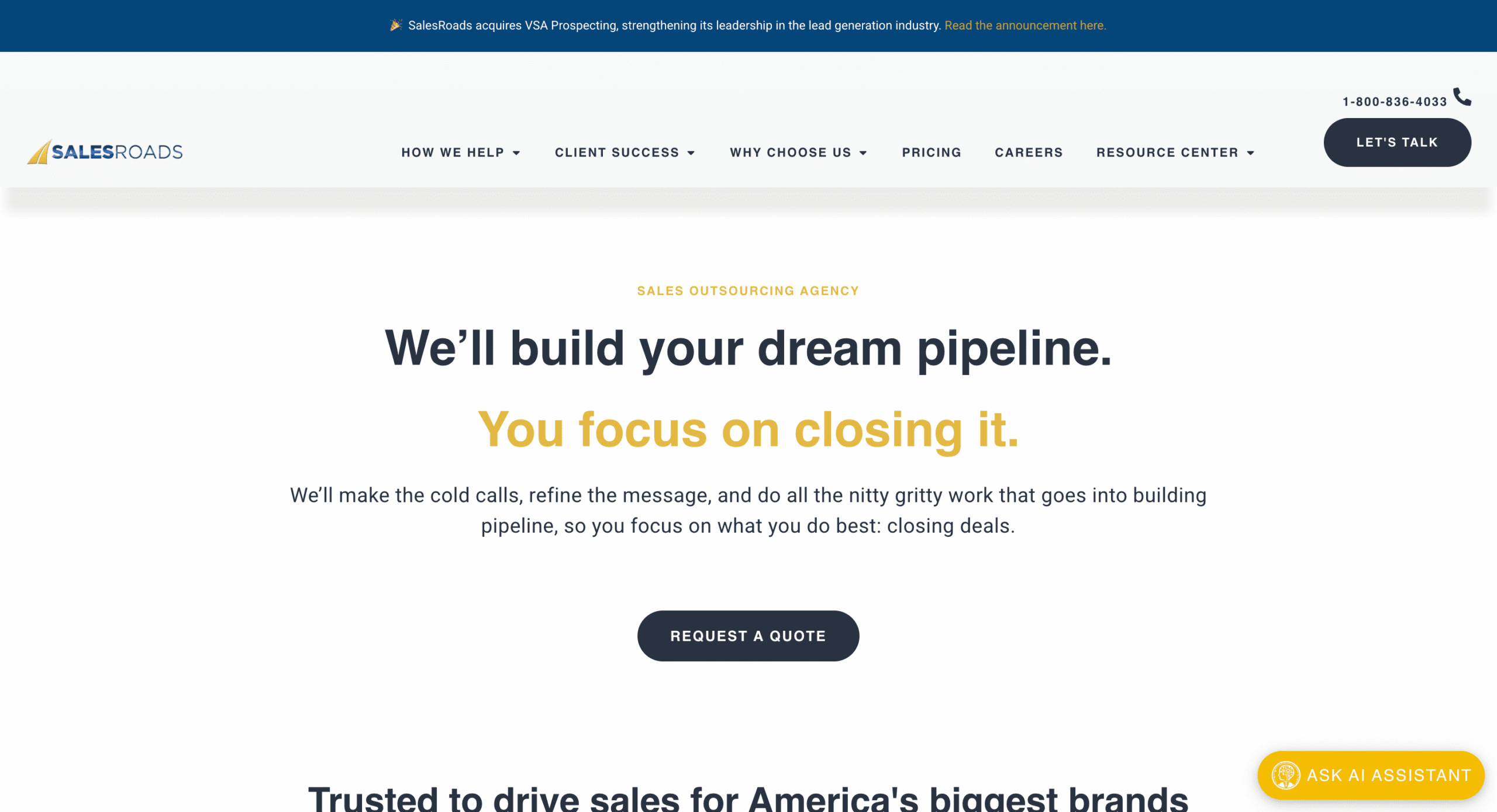 SalesRoads Homepage